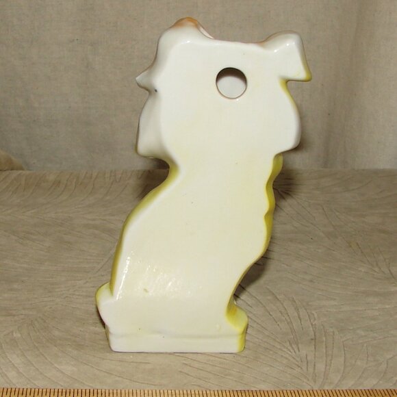 1920's Gold Castle Toothbrush Holder Yellow Lion/Dog, Chikusa Japan, Porcelain - Picture 4 of 12